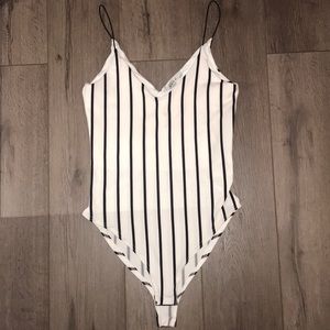 Black and white striped bodysuit